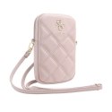 Guess Zip Quilted 4G - Phone bag (pink)