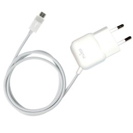 PURO Mini Travel Charger - Portable Wall Charger with Micro USB Cable (White)