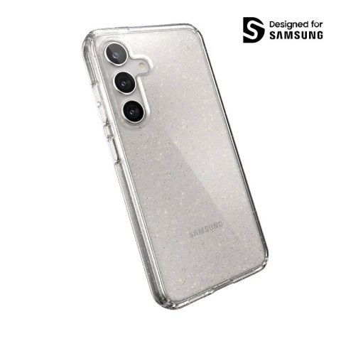 Speck Presidio Lux Glitter - Case for Samsung Galaxy S24 (Clear / Gold Glitter)
