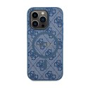 Guess 4G Collection Leather Metal Logo MagSafe - Case for iPhone 14 Pro Max (blue)