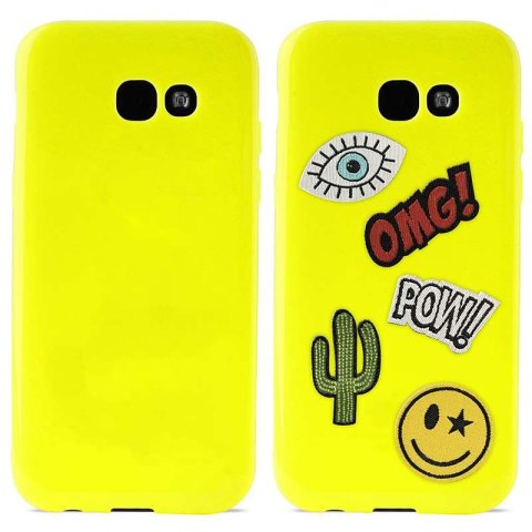 PURO Patch Mania - Case for Samsung Galaxy A3 (2017) containing 5 stickers (yellow)