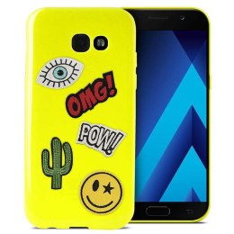 PURO Patch Mania - Case for Samsung Galaxy A3 (2017) containing 5 stickers (yellow)