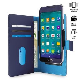PURO Smart Wallet - Universal case with a holder for taking photos with pockets for cards and money, size XL (blue)