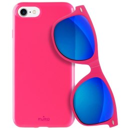PURO Sunny Kit - Case set for iPhone SE (2022/2020) / 8/7 + foldable sunglasses (pink)