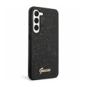 Guess Glitter Flakes Metal Logo Case - Case for Samsung Galaxy S24 (black)