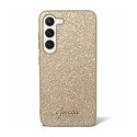 Guess Glitter Flakes Metal Logo Case - Case for Samsung Galaxy S24+ (gold)