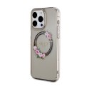 Guess IML Flowers Wreath MagSafe - Case iPhone 15 Pro Max (Black)