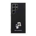 Karl Lagerfeld Saffiano Karl & Choupette Metal Pin - Case for Samsung Galaxy S24 Ultra (black)