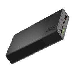 Green Cell PowerPlay20s - Power Bank 20000 mAh with USB-A QuickCharge 3.0 and 2x USB-C Power Delivery 22.5W (black)