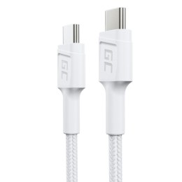 Green Cell PowerStream - USB-C - USB-C cable 30 cm Power Delivery 60W, QC 3.0 (white)