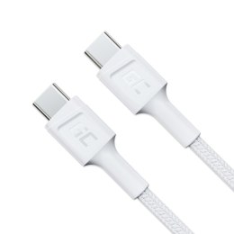 Green Cell PowerStream - USB-C - USB-C cable 30 cm Power Delivery 60W, QC 3.0 (white)