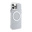 Guess Metal Outline MagSafe - Case for iPhone 12 / iPhone 12 Pro (Transparent / Silver)