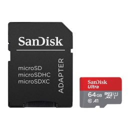 SanDisk Ultra microSDXC - Memory Card 64 GB A1 Class 10 UHS-I U1 140 MB/s with adapter