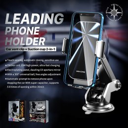 WEKOME WP-U203 K Captain Series - Car holder with 15W wireless charging (Black)