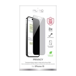 Puro Privacy Tempered Glass - Tempered protective glass with privacy filter iPhone 15