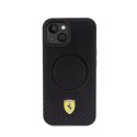 Ferrari Carbon Metal Logo MagSafe - Case for iPhone 15 (black)