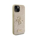 Guess Glitter Script Big 4G - Case for iPhone 15 (Gold)