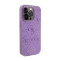 Guess Leather 4G Stamped - Case for iPhone 15 Pro Max (Purple)