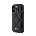 Guess Quilted Metal Logo - Case for iPhone 15 Pro Max (Black)