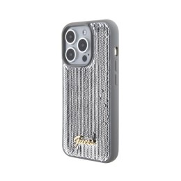 Guess Sequin Script Metal - Case for iPhone 15 Pro (Silver)