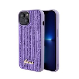 Guess Sequin Script Metal - Case for iPhone 15 (Purple)