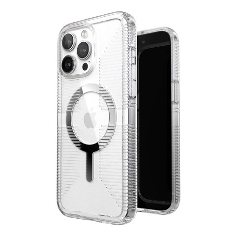 Speck Gemshell Grip + MagSafe - Case for iPhone 15 Pro Max (Clear / Chrome Finish)