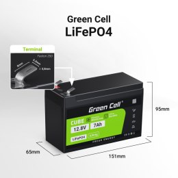 Green Cell - LiFePO4 12V 12.8V 7Ah battery for photovoltaic systems, motorhomes and boats