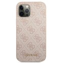 Guess 4G Metal Gold Logo - Case for iPhone 12 / iPhone 12 Pro (pink)