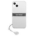 Guess 4G Stripe Grey Charm - Case for iPhone 13 mini (Transparent)