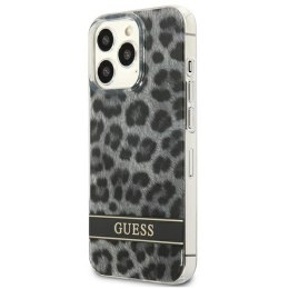 Guess Leopard Electro Stripe - Cover for iPhone 13 Pro (Grey)