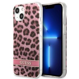 Guess Leopard Electro Stripe - Cover for iPhone 13 mini (Pink)