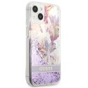 Guess Liquid Glitter Flower - Cover for iPhone 13 mini (Purple)