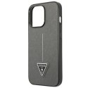 Guess Saffiano Triangle Logo Case - Cover for iPhone 13 Pro (Silver)