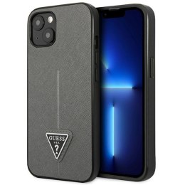 Guess Saffiano Triangle Logo Case - Cover for iPhone 13 (Silver)