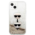 Karl Lagerfeld Liquid Glitter Karl & Choupette Head - Case for iPhone 13 mini (Gold)