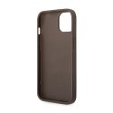 Guess 4G Bottom Stripe Metal Logo Collection - Case for iPhone 14 Plus (Brown)