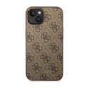 Guess 4G Metal Gold Logo - Case for iPhone 14 Plus (Brown)