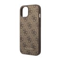 Guess 4G Metal Gold Logo - Case for iPhone 15 / 14 / 13 (Brown)