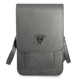 Guess Wallet Saffiano Triangle Logo Phone Bag (Grey)