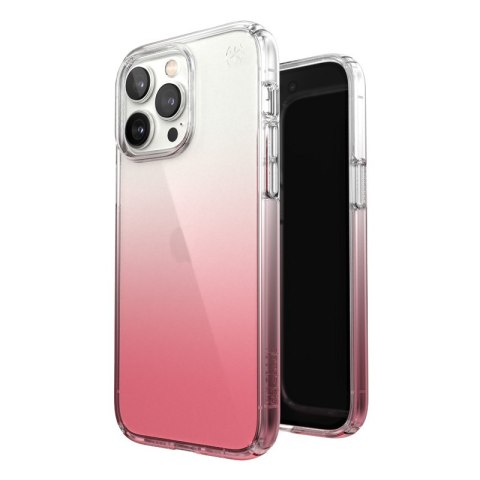 Speck Clear Presidio Perfect-Clear + Ombre - Case for iPhone 14 Pro Max with MICROBAN (Clear / Vintage Rose Fade)