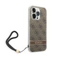 Guess 4G Print Cord - Case for iPhone 14 Pro Max (Brown)