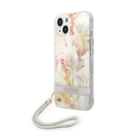 Guess Flower Cord - Case for iPhone 14 Plus (Purple)