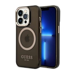 Guess Gold Outline Translucent MagSafe - Case for iPhone 14 Pro Max (Black)