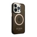 Guess Gold Outline Translucent MagSafe - Case for iPhone 14 Pro Max (Black)