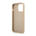 Guess Saffiano Triangle Logo Case - Case for iPhone 14 Pro Max (Beige)