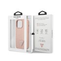 Guess Saffiano Triangle Logo Case - Case for iPhone 14 Pro Max (Pink)