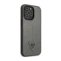 Guess Saffiano Triangle Logo Case - Case for iPhone 14 Pro Max (Silver)