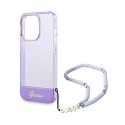 Guess Translucent Pearl Strap - Case for iPhone 14 Pro (Purple)