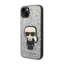 Karl Lagerfeld Glitter Flakes Ikonik - Case for iPhone 14 (Silver)