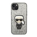 Karl Lagerfeld Glitter Flakes Ikonik - Case for iPhone 14 (Silver)